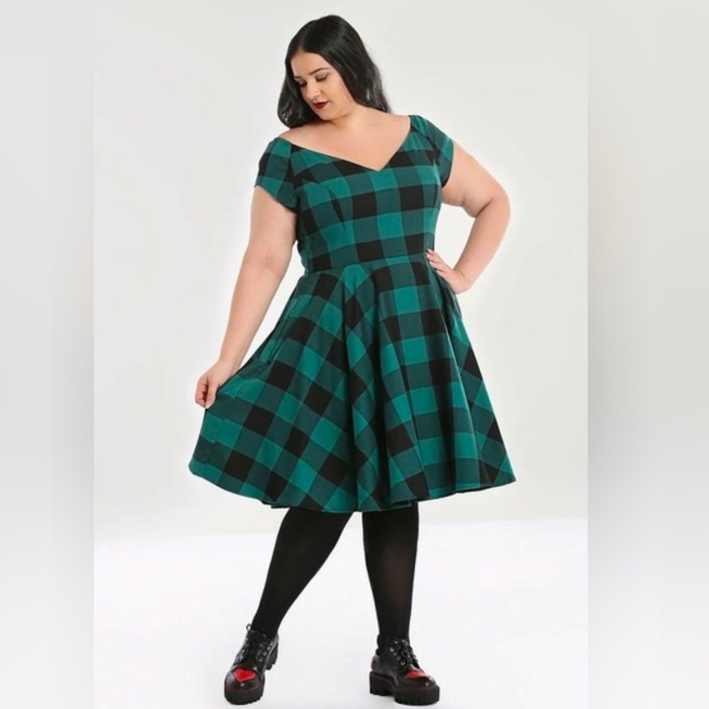 Hell Bunny Teen Spirit buffalo plaid dress